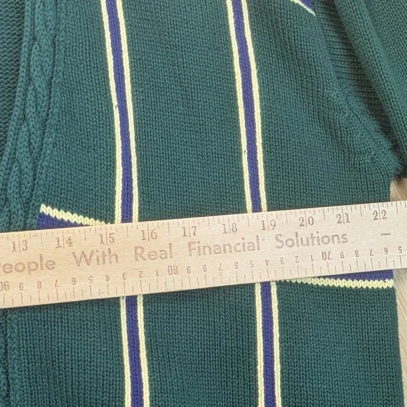 Picone Cardigan Sweater Womens Large Green Argyle Plaid‎ Grandpa Oversized Retro - Picture 6 of 8